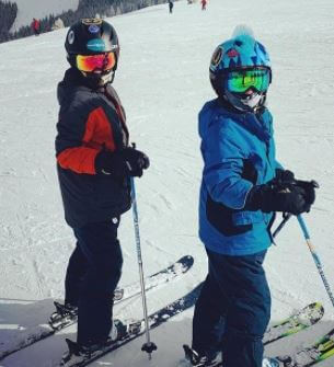 Scott and Heather sons are doing skiing
